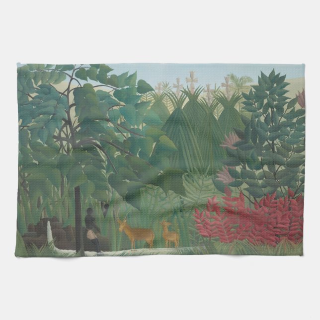 Paño De Cocina La cascada de Henri Rousseau, Bella Artes de la ép (Horizontal)