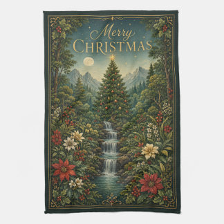 Paño De Cocina La Cascada de la Magia de Navidad