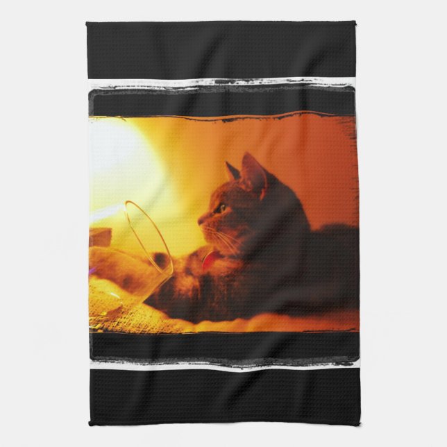 Paño De Cocina La copa de vino del añil (Vertical)