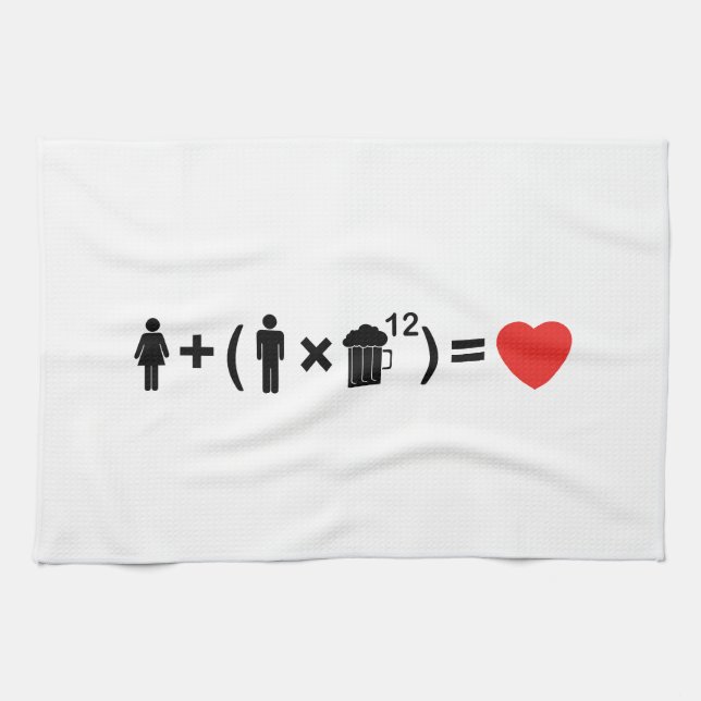 Paño De Cocina La ecuación del amor para los hombres (Horizontal)