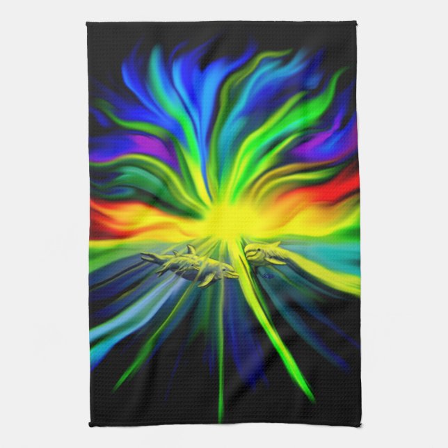 Paño De Cocina La familia de los delfines al sol (Vertical)