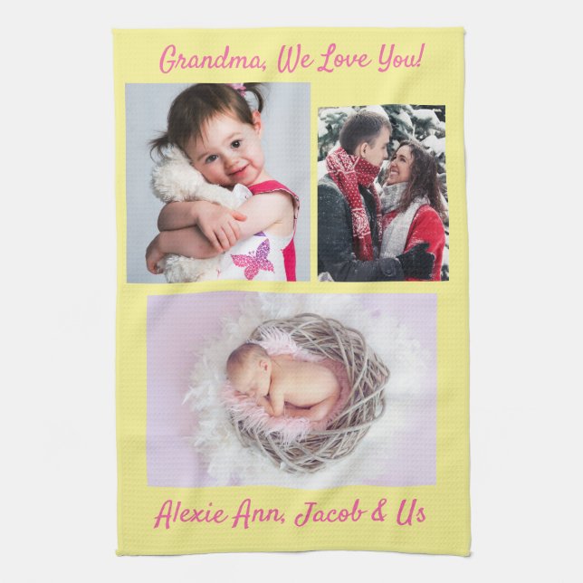 Paño De Cocina La familia dice: "Te amamos", la abuela MIDE 3 fot (Vertical)