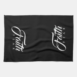 Paño De Cocina La fe sobre el miedo negro