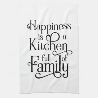 Paño De Cocina La felicidad es una cocina llena de familia -
