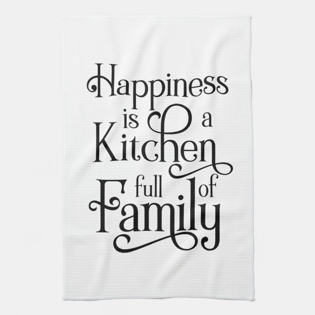 Paño De Cocina La felicidad es una cocina llena de familia - (Vertical)
