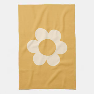 Paño De Cocina La Fleur 07 Flor Amarilla Floral Retro