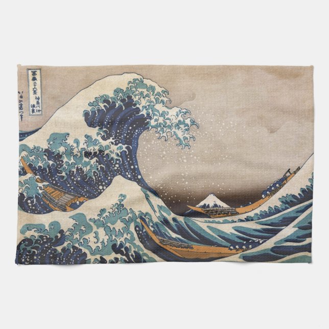 Paño De Cocina La gran ola de Kanagawa (Horizontal)