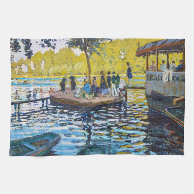 Paño De Cocina La Grenouillere Claude Monet pintura de arte fino (Horizontal)