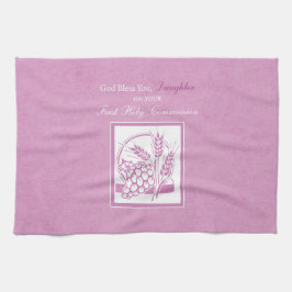 Paño De Cocina La hija es la primera comunión, rosa