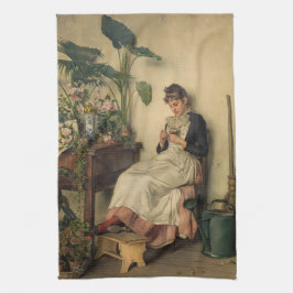 Paño De Cocina La joven florista (por Carl Zewy)