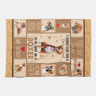 Paño De Cocina La manta personalizada de perro de boxer
