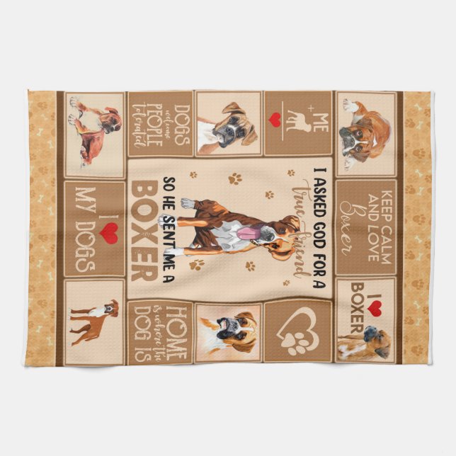 Paño De Cocina La manta personalizada de perro de boxer (Horizontal)