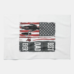 Paño De Cocina La mejor bandera de pesca para papá diseño vectori