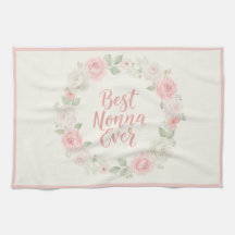 La Mejor Nonna del Mundo Corona Floral Rosa y Verd