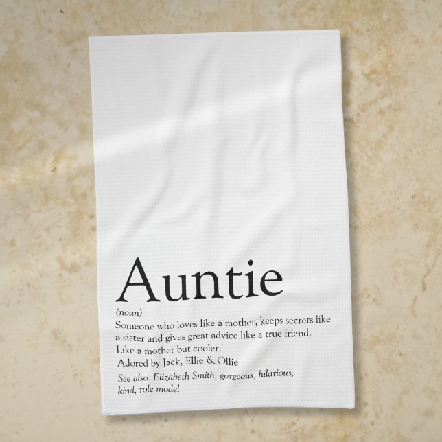 Paño De Cocina La mejor tía del mundo, diversión de definición de (World's Best Ever Aunt, Auntie Definition Fun Kitchen Towel)