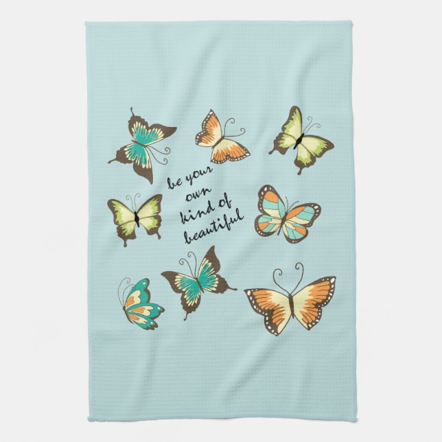 Paño De Cocina La Moneda Sea Tu Propia Mariposas Hermosas (Vertical)