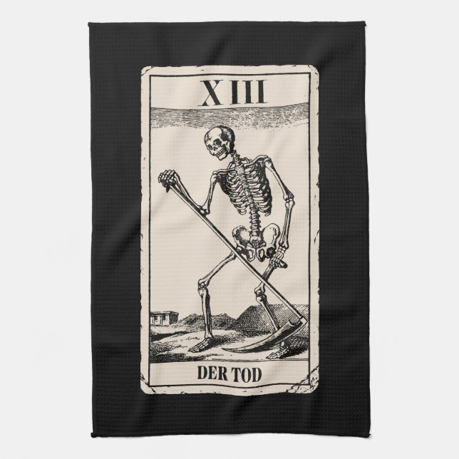 Paño De Cocina La muerte, Death tarot Card/ (Vertical)