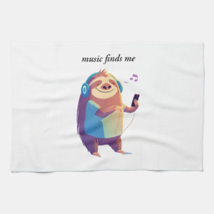 Paño De Cocina "La música me encuentra" diseño de vibraciones mus
