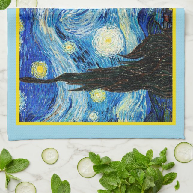 Paño De Cocina La noche estrellada de Vincent Van Gogh (Doblado)