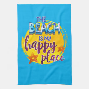 Paño De Cocina La Playa Es Mi Lugar Feliz Cita Ocean Sea Fun