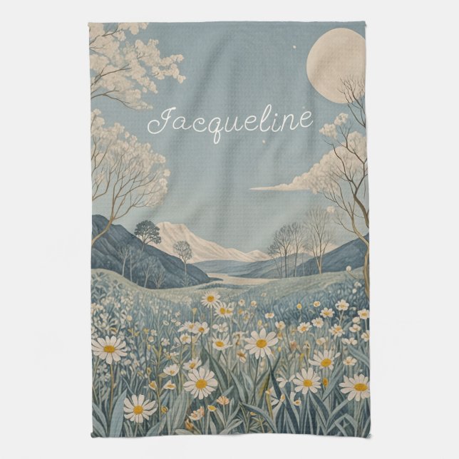 Paño De Cocina La pradera lunar personalizada (Vertical)