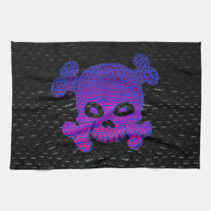 Paño De Cocina La púrpura de encargo de la bandera de pirata se