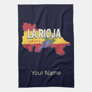 Paño De Cocina La Rioja España Región Retro Vines Vintage Wine
