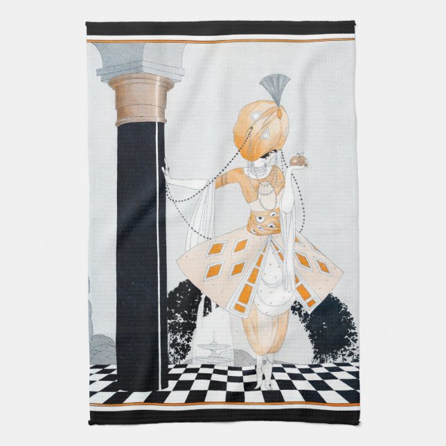 Paño De Cocina La Sultane - Vintage Fashion Art Deco Lady (Vertical)
