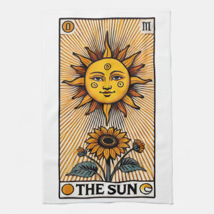 Paño De Cocina La tarjeta Tarot de Sun