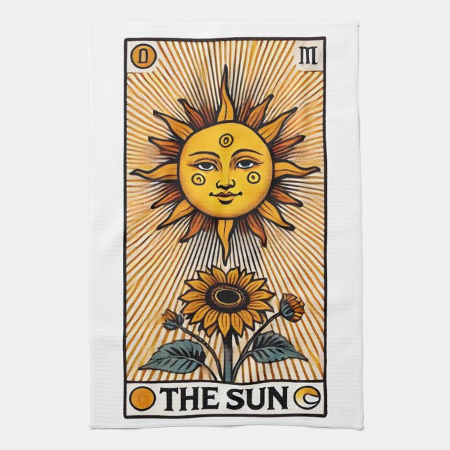 Paño De Cocina La tarjeta Tarot de Sun (Vertical)