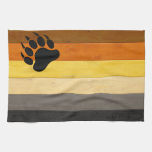 Paño De Cocina La textura del suelo de madera de la bandera del O