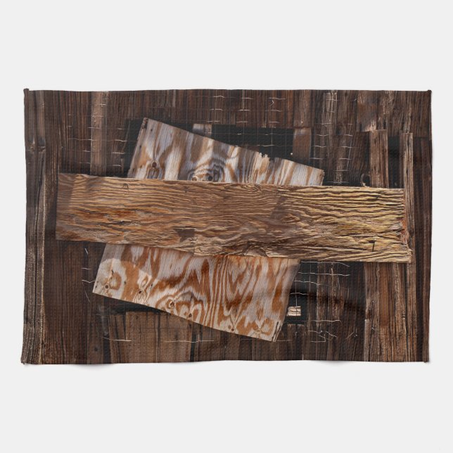 Paño De Cocina La ventana de la vieja casa de madera (Horizontal)