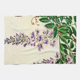 Paño De Cocina La vid de las glicinias florece 1870