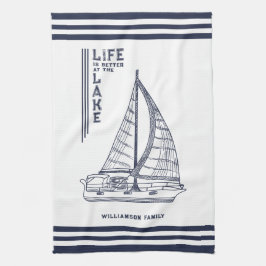 Paño De Cocina La vida azul de la marina blanca es mejor en el la