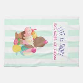 Paño De Cocina La vida es comer poco más helado