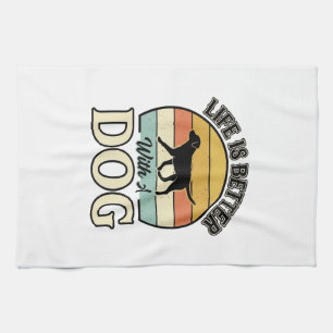 Paño De Cocina La vida es mejor con una camisa de diseño vintage