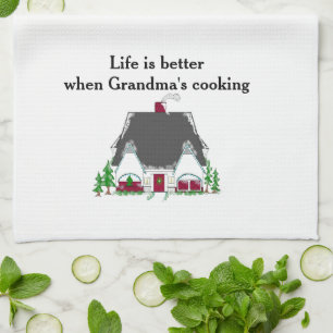 Paño De Cocina La vida es mejor cuando cocina la abuela