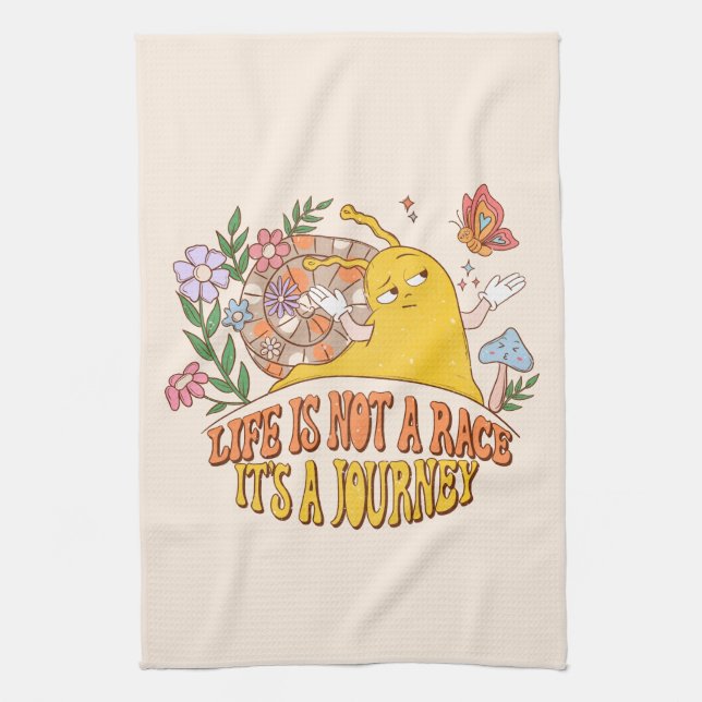 Paño De Cocina La vida no es una carrera, es un viaje (Vertical)