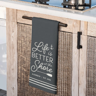 Paño De Cocina La vida personalizada es mejor en la costa