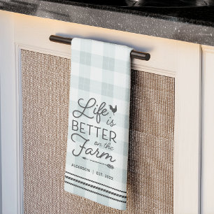 Paño De Cocina La vida personalizada es mejor en las granjas cult