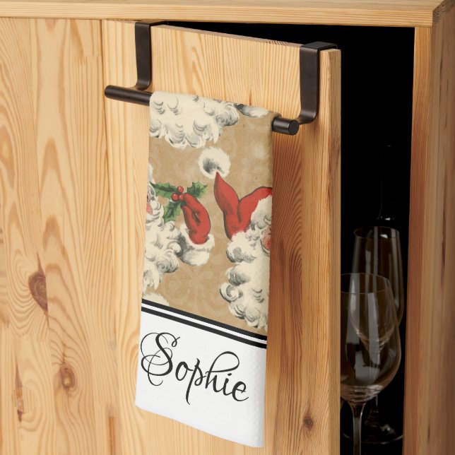 Paño De Cocina La vieja moda Santa Personalizada (Pliegue de tercios)