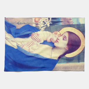 Paño De Cocina La Virgen María y el Niño Jesús Gracia del Renacim