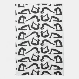 Paño De Cocina La yoga coloca siluetas