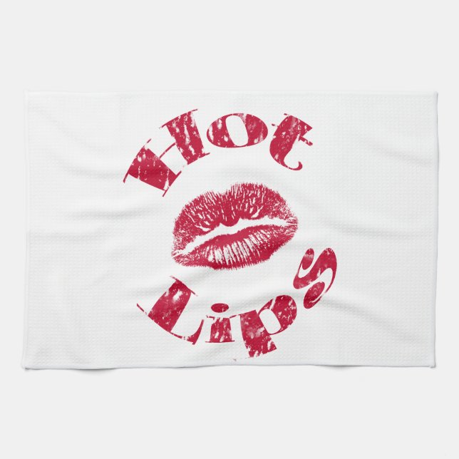 Paño De Cocina Labios calientes, labios rojos (Horizontal)