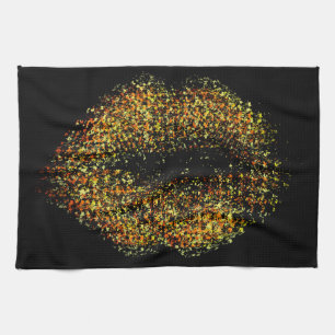 Paño De Cocina Labios de arte abstractos modernos #22