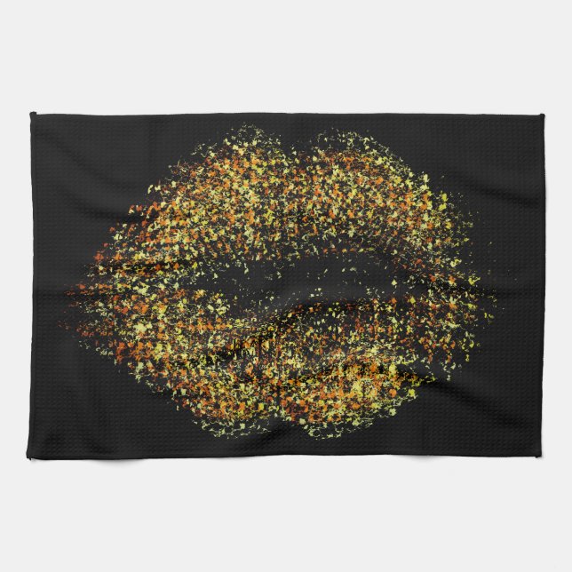 Paño De Cocina Labios de arte abstractos modernos #22 (Horizontal)