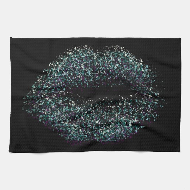 Paño De Cocina Labios de arte abstractos modernos #23 (Horizontal)