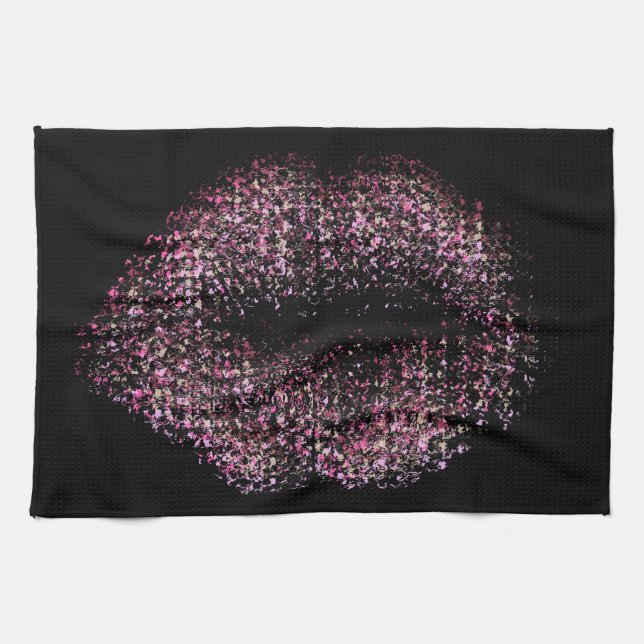 Paño De Cocina Labios de arte abstractos modernos #30 (Horizontal)