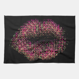 Paño De Cocina Labios de arte abstractos modernos #37