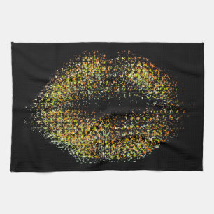 Paño De Cocina Labios de arte abstractos modernos #41